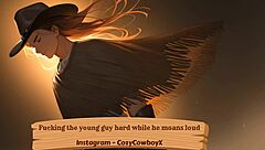 She pounds the moaning 18yo boyfriend until he explodes in ecstasy