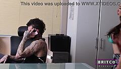 bossy brittany andrews pegs brandi mae with huge dildo in her tight asshole domination