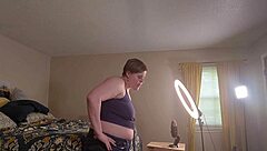 getting ready to film my giantess crush video as clara crisp tall bbw milf backstage armpits belly