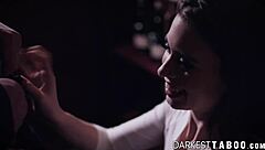 a kinky brunette chats up her boss hoping for some private time at work