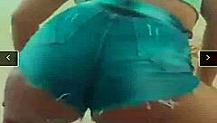 Prostitute Twerks Funk In Tiny Shorts Wedged Deep In Ass!