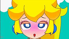 i bounce hard in peach swimsuit cowgirl ride