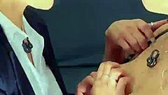 Two horny brown sluts lick pussies and squirt nonstop