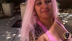 hey barbi why'd you dye that pink hair just for rome major to blast cum all over it after riding?