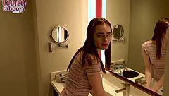 Petite babysitter reese robbins in lingerie deepthroats stepdad seth then rides to creampie finish