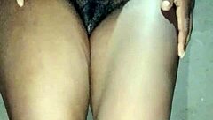 African amateur babe cums twice in intense homemade session