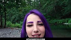 hey check this purple haired pierced val steele teen fucked outdoors pov to beat lockdown