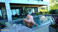 we did rough anal n throatfuck outside by the pool... so slutty