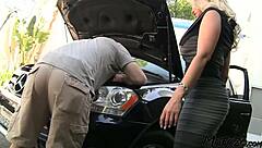 mature blonde mommy with big tits deepthroats daddy's monster cock for sloppy facial