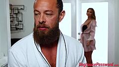 Hot masseuse Kayley Gunner oils up client's monster cock 👅💦 fisting domination