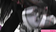 uniformed french lea gurelin teases with oral skills