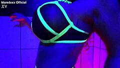 Curvy Redhead Oiled Slut Strips Lingerie Teasing Huge Fake Tits Pierced Nipples