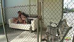 that parking lot's perfect spot for blonde milf's big boobs to bounce on huge cock outdoors