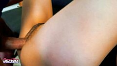 Lovely Brunette Coed Sabrina's Twat Fucked to Cum Swallow