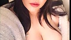 Plump housewife kandy kane gags on cock in homemade deepthroat session craving more