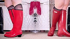 My Massive Shoe Boot Heel Collection With Redhead Fetish Leather Stockings And Nylon