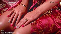 Mia Marin dresses as sexy geisha, rides cock hard, and takes creampie in her tight oriental pussy