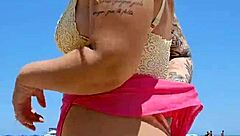 wanna see my big pussy lips flashed at the beach to make my lover's cock rock hard?