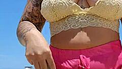 wanna see my big pussy lips flashed at the beach to make my lover's cock rock hard?