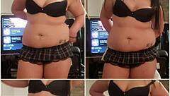 Plump housewife kandy kane gags on cock in homemade deepthroat session craving more