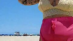 wanna see my big pussy lips flashed at the beach to make my lover's cock rock hard?