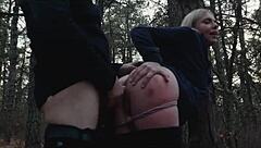 Bubble Butt Milf Crawls Woods for Rough Anal Submission