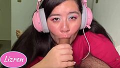 chilena gamer girl eagerly sucks cock in hot oral action