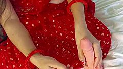 bhabhi, your devarji's huge surprise dildo stretches your wet creamy pussy gapagap hard