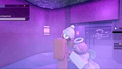 i'm bent over in the steamy sauna taking that lady's monster cock deep in my hole