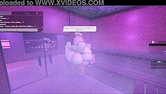 i'm bent over in the steamy sauna taking that lady's monster cock deep in my hole