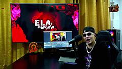 binho licks that pink teen pussy so good on podcast table ruan speechless as she takes control