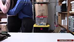 LP officer fucks teen shoplifter's big ass and tits in office