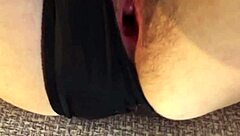 Russian wife’s hairy pussy overflows with hot cum after wild fuck