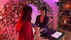 that milf's oiled massage on my pussy feels too good i crave her tongue deeper