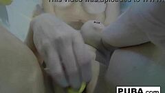 Sexy Nadia soaps big tits and pussy in bath with rubber duckies