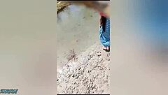 Desi bhabhi fingers pussy in wheat fields then takes rough doggystyle