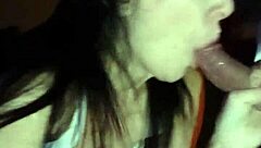 This cheating brunette milf drops to her knees devouring monster cock like a total whore