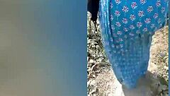 Desi bhabhi fingers pussy in wheat fields then takes rough doggystyle
