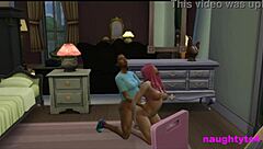 girl busts futa roommate stroking monster cock and punishes her with bent over dorm assfucking