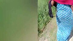 Desi bhabhi fingers pussy in wheat fields then takes rough doggystyle