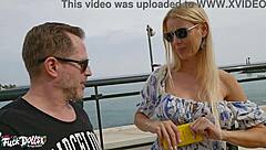 Lynna Nilsson hits the beach for wild fingering licking and hardcore mouth cum finish