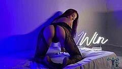 Brazilian Milf Gets Wet Masturbating Before Live with Handjob Tease