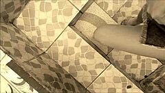 stepsis spots my raging hardon and spreads her shaved pussy wide open for me