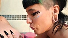 hot blonde mom and her busty daughter seduce me in kitchen for wild threesome fuckfest!