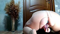 bbw chubby milf stepmom sends pantyhose pussy vid to stepson by mistake