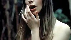 ever seen a wet beauty's perfect tits glisten topless in forest rain?