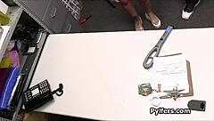 mall cops pull out huge bbc to punish the pink tattooed teen suspect in voyeur cam