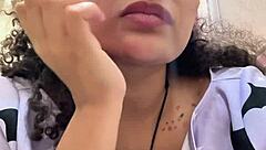 curvy brunette battles gas pains on toilet after milk shakes her up with nonstop farts