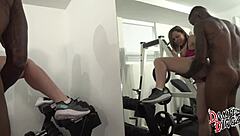 Bubble Butt PAWG Hotwife Riley Jacobs Squirts on BBC Gym Fuck