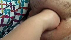 wife stretches husband's asshole wide open with intense fisting action